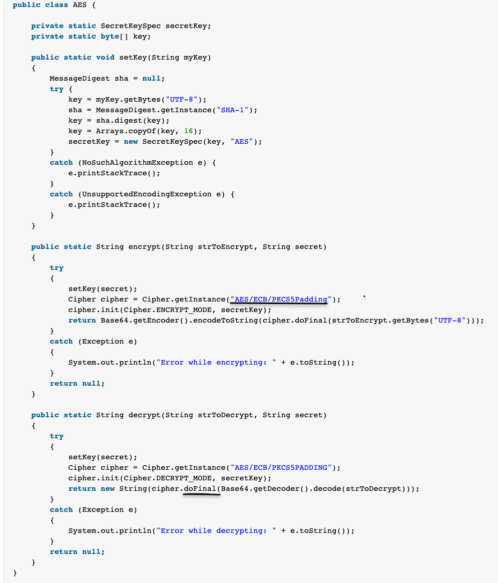 AES Java Encrypt Decrypt Example
