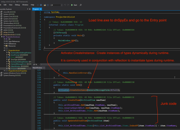 1. Load line.exe CreateInstance